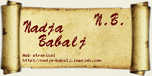 Nadja Babalj vizit kartica